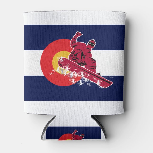 Colorado-Flagge-Snowboarder Dosenkühler (Vorderseite)