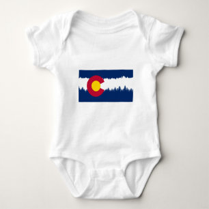 Colorado-Flagge Treeline Silhouette Baby Strampler