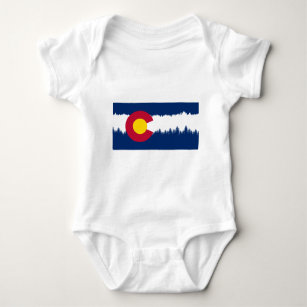 Colorado-Flagge Treeline Silhouette Baby Strampler