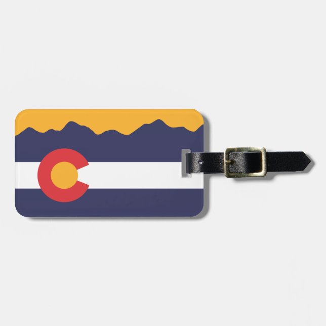 Colorado-Flagge u. Gebirgsgepäck-Gepäckanhänger Gepäckanhänger (Vorderseite horizontal)