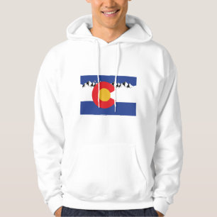 Colorado-Flagge und -Gebirge Hoodie