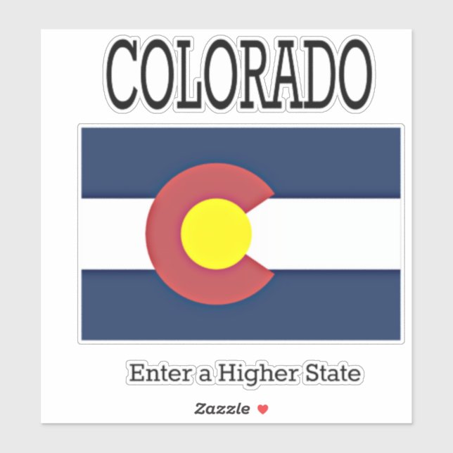 Colorado-Flagge und Motto Aufkleber (Blatt)