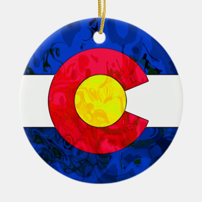 COLORADO-FLAGGE Verzierung Keramikornament (Vorne)