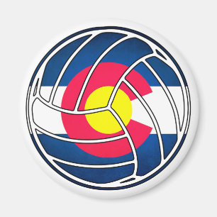 Colorado-Flagge Volleyball rundes Magnet