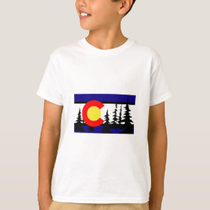 Colorado-Flaggen-Baum-Silhouette T-Shirt