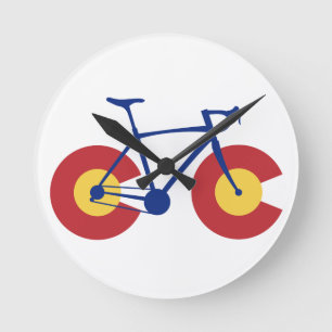 Colorado-Flaggen-Fahrrad Runde Wanduhr