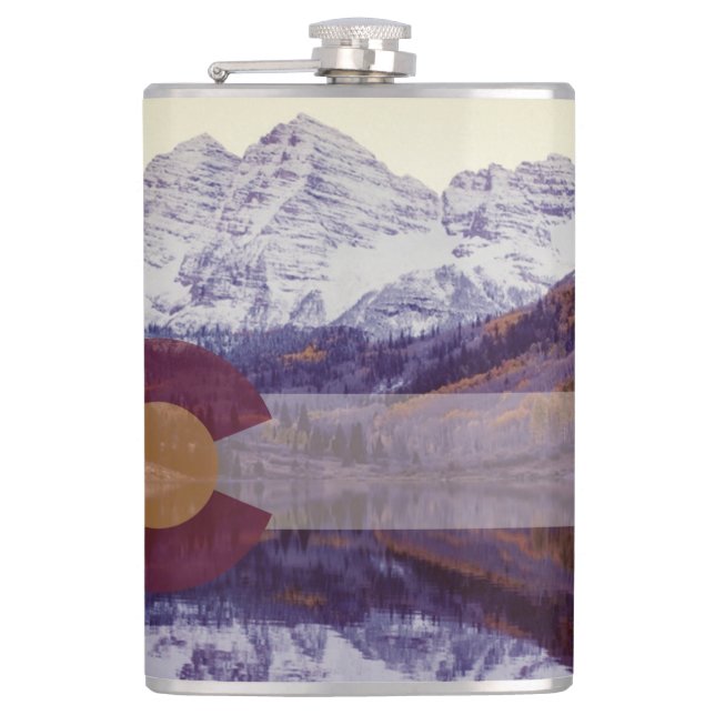Colorado-Flaggen-Flasche Flachmann (Vorderseite)