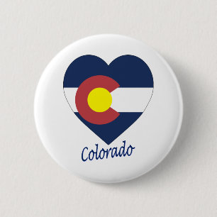 Colorado-Flaggen-Herz Button