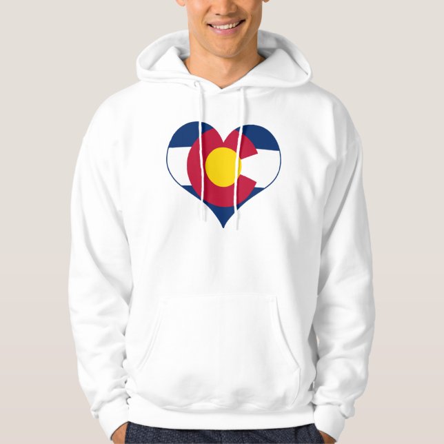 Colorado-Flaggen-Herz Hoodie (Vorderseite)