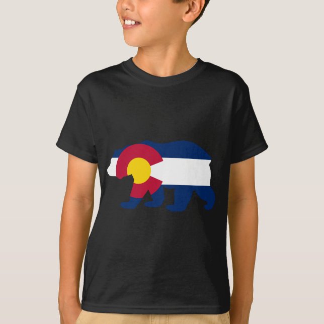 Colorado-Flaggen-Kalifornien-Bär T-Shirt (Vorderseite)