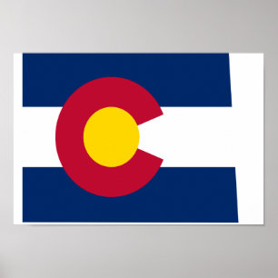 Colorado-Flaggen-Karte Poster