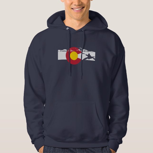 Colorado-Flaggen-T - Shirt - Kajak - Kayaking (Vorderseite)