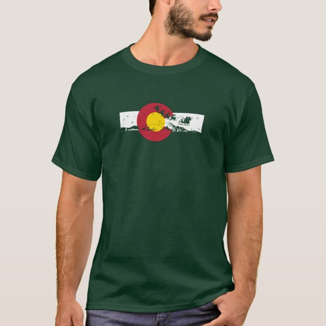 Colorado-Flaggen-T - Shirt - Weihnachtsentwurf - (Vorderseite)