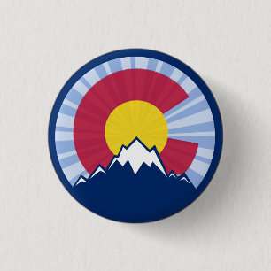 Colorado-Flaggengebirgsexplosions-Buttonknopf Button
