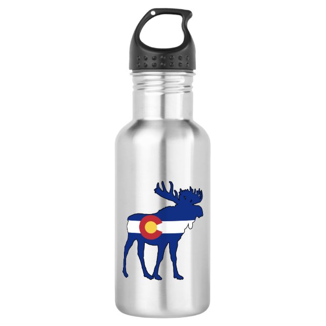 Colorado-Flaggenmoor Edelstahlflasche (Vorderseite)