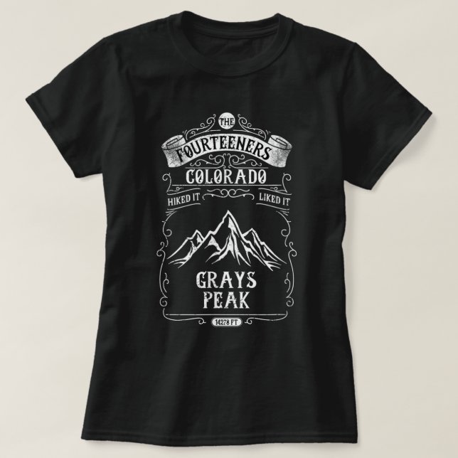 Colorado-Fourteeners-wandern-graues Peak T-Shirt (Design vorne)