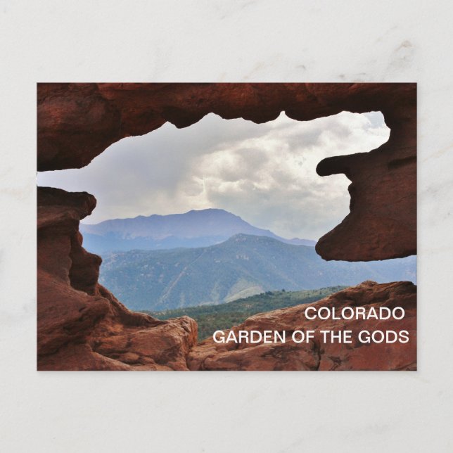 Colorado GARDEN DER GÜTER Sicht auf Pikes Peak Postkarte (Vorderseite)