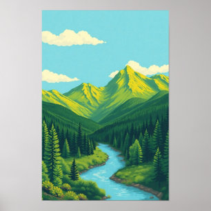 Colorado-Gebirgslandschaft-Wandkunst Poster