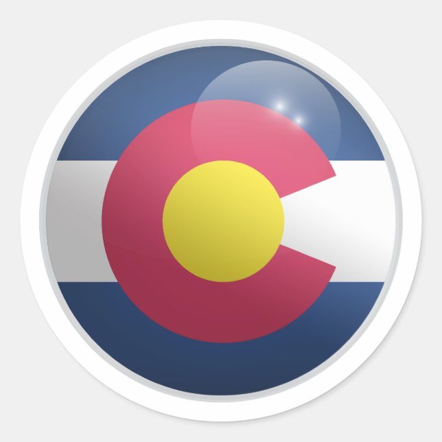 Colorado Glossy Circle Flag Runder Aufkleber (Vorderseite)