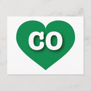 Colorado Green Heart - I Liebe CO Postkarte