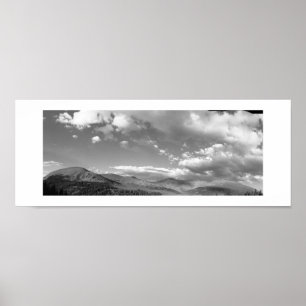 Colorado Hills Schwarz-Weiß-Foto Panoramaaussicht Poster
