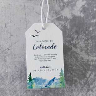 Colorado Hochzeit in Urlaubsort Willkommen Geschenkanhänger