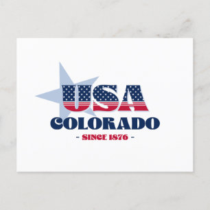Colorado in Rot, Weiß und Blau Postkarte