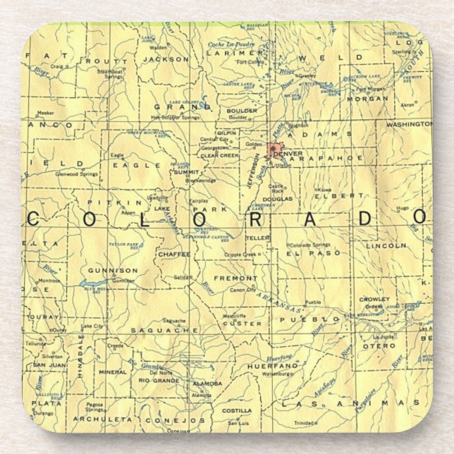 Colorado-Karten-Untersetzer Untersetzer (Vorderseite)