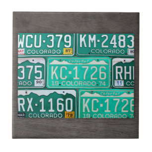 Colorado-Kennzeichen-Karte Keramikfliese V2