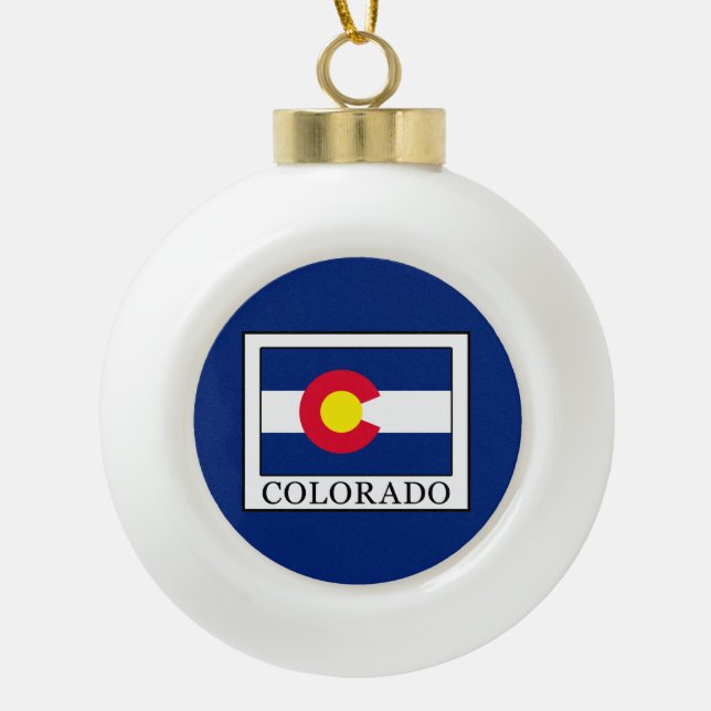 Colorado Keramik Kugel-Ornament (Vorderseite)