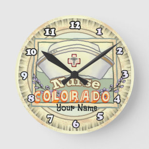 Colorado Krankenschwester Runde Wanduhr