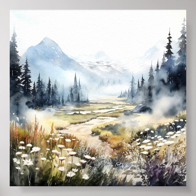 Colorado Landschaft Wasserfarbenes Poster (Vorne)