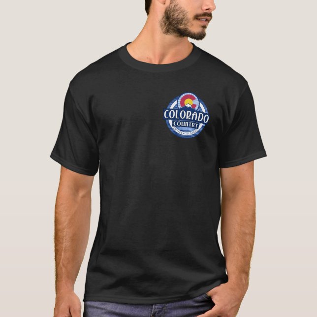 Colorado-Landschwarzdoppeltes versah T-Shirt mit (Vorderseite)