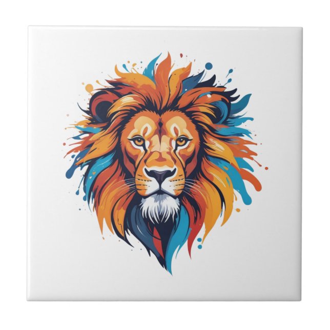 Colorado Lion Head Wall Art Fliese (Vorderseite)