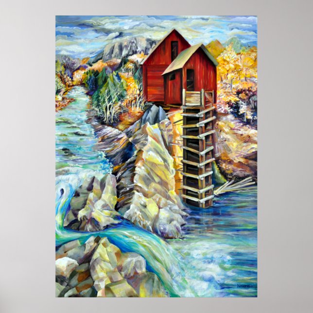 Colorado Malerische Landschaft, Kristallmühle Poster (Vorne)