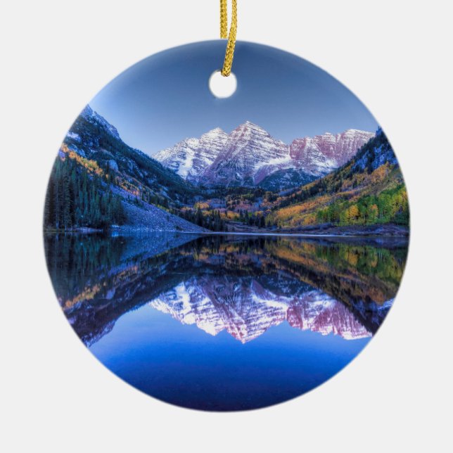 Colorado Maroon Bells im Herbst Keramikornament (Vorne)
