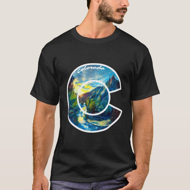 Colorado Mountain C Co Flag von Mcma T-Shirt (Vorderseite)