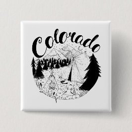 Colorado Mountain Camping Tinte Zeichnend Button