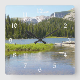 Colorado Mountain Lake Square Quadratische Wanduhr