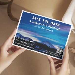 Colorado Mountain Wedding Travel QR Code Save The Date