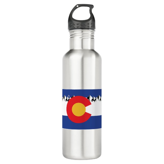 Colorado Mountains Edelstahlflasche (Vorderseite)
