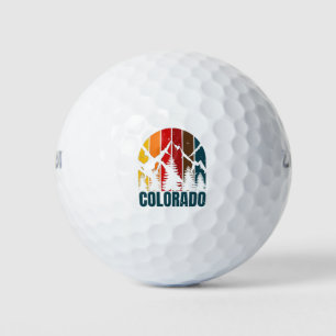 Colorado Mountains Retro Golfball