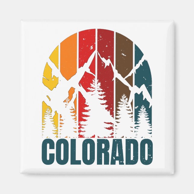 Colorado Mountains Retro Magnet (Vorne)