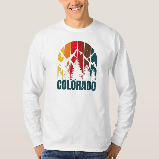 Colorado Mountains Retro T-Shirt (Vorderseite)