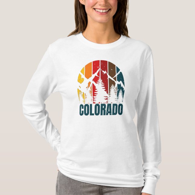 Colorado Mountains Retro T-Shirt (Vorderseite)