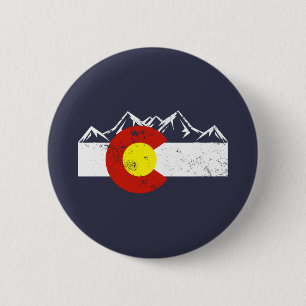 Colorado Mountains Vintag Button