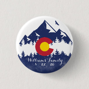 Colorado Mountains Vintag Co Flag Souvenirs Button