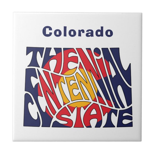 Colorado Nickname Word Art Fliese (Vorderseite)
