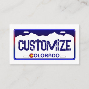 Colorado-Nummernschild, benutzerdefinierte Visiten Visitenkarte