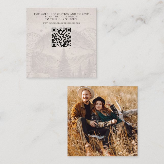 Colorado Passport Wedding QR Begleitkarte (Vorne/Hinten)